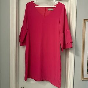 Elegant Fuchsia V-Neck Tunic